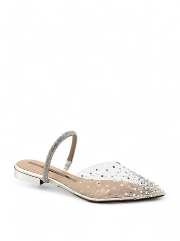 Deep Sea Glitz Crystal Clear Embellished Mule Flats